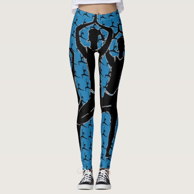 Yoga Pose Silhouette Leggings (Front)