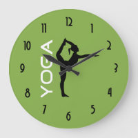 Yoga Pose Silhouette on Green Background