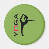 Yoga Pose Silhouette on Green Background