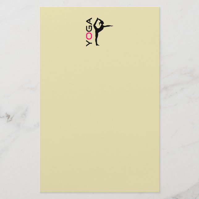 Yoga Pose Silhouette Stationery (Front)