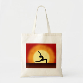 Yoga Pose Silhouette Sunrise Custom Tote Bags