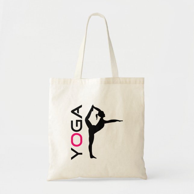 Yoga Pose Silhouette Tote Bag (Front)