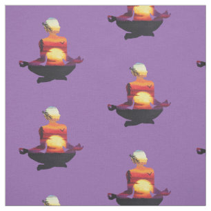 Yoga Pose Silhouette With Sunset Any Colour Fabric
