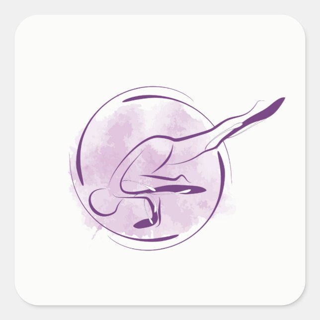 Yoga pose square sticker (Front)