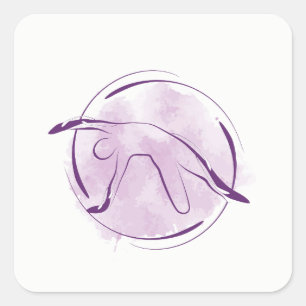 Yoga pose square sticker