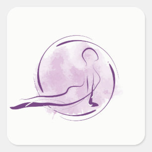 Yoga pose square sticker