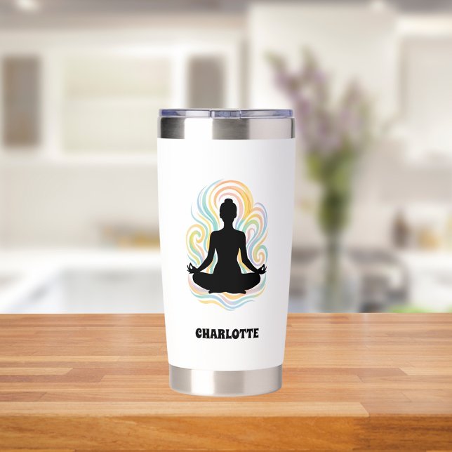 Yoga pose swirls name insulated tumbler (Creator Uploaded)
