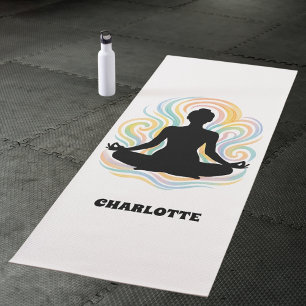 Yoga pose swirls name mat