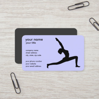 Yoga Pose White Silhouette Business Cards