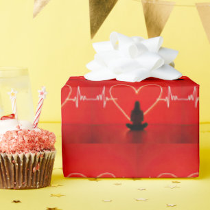 Yoga Pose With Heart Wrapping Paper
