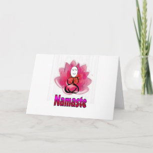 Yoga Pose with Lotus Flower "Namaste" Card