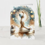 Yoga pose woman seated brown calm  foil greeting card<br><div class="desc">Yoga pose woman seated brown calm At MotherEagle Inspires, we blend the soul-stirring power of poetry with beautifully crafted everyday items to create gifts that inspire, comfort, and elevate your space. Each product—from mugs and apparel to home décor and stationery—features original poems designed to resonate with your heart and spark joy...</div>