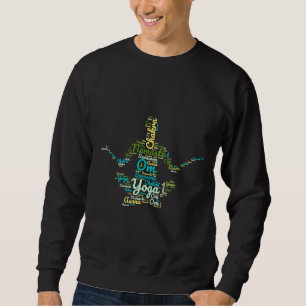Yoga Pose Word Cloud Colourful Yoga Word Cloud Sweatshirt