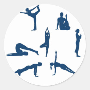 Yoga Poses Classic Round Sticker