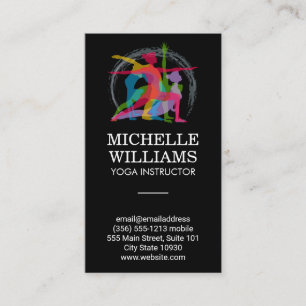 Yoga Poses Colourful Illustrations Business Card