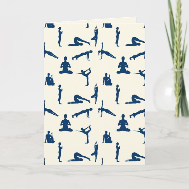Yoga Poses Cream Off White Card (Front)