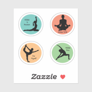 Yoga Poses, Custom-Cut Vinyl Sticker
