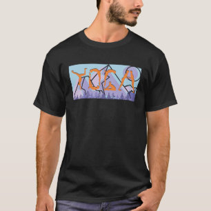 Yoga Poses For Men Women Yoga  Retro Meditation  1 T-Shirt