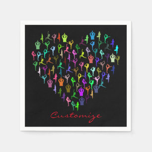 Yoga Poses Heart Thunder_Cove Napkin