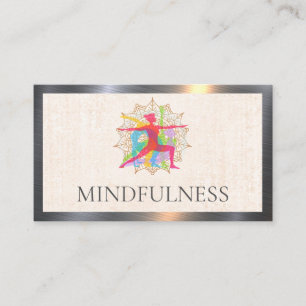 Yoga Poses   Mandala Pattern  Business Card