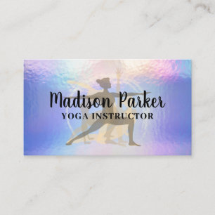 Yoga Poses    Pastel Iridescent Background Business Card