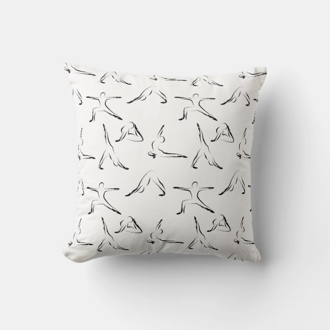 Yoga poses pattern cushion (Front)