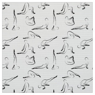 Yoga poses pattern fabric