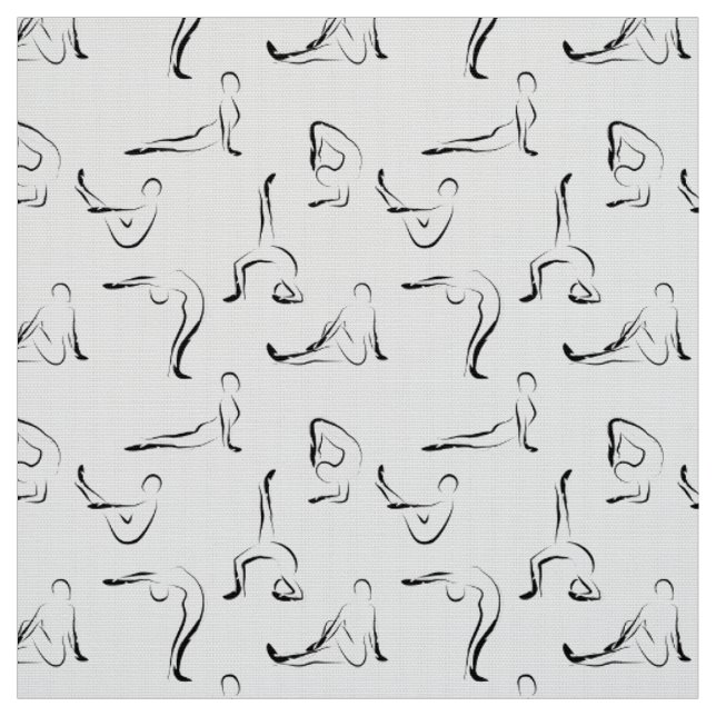 Yoga poses pattern fabric (Swatch)