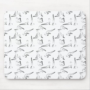 Yoga poses pattern mouse pad
