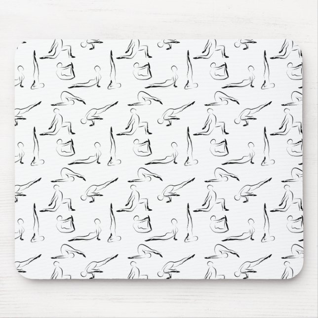 Yoga poses pattern mouse pad (Front)