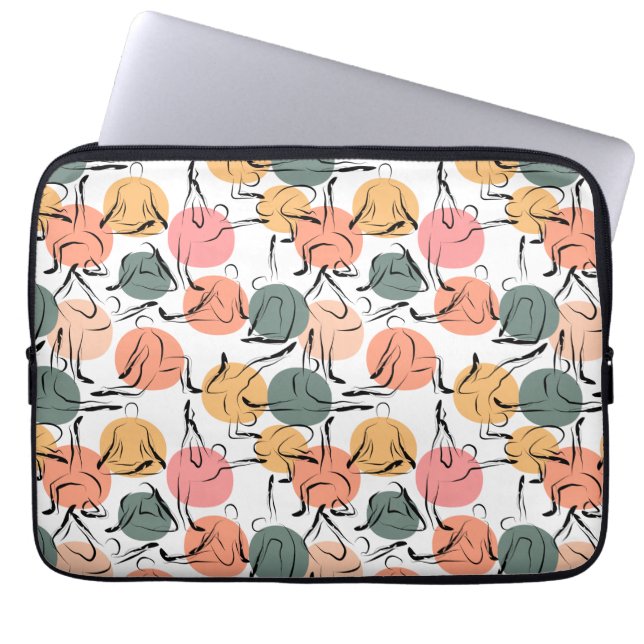 Yoga poses pattern | Yoga seamless pattern 13 Laptop Sleeve (Front)
