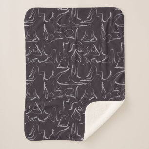 Yoga poses pattern Yoga seamless pattern 15 Sherpa Blanket