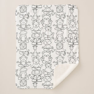 Yoga poses pattern Yoga seamless pattern 16 Sherpa Blanket