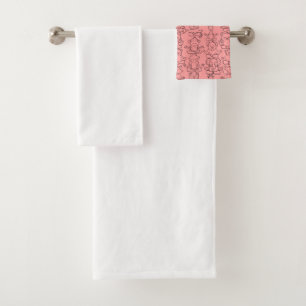 Yoga poses pattern Yoga seamless pattern 17 Bath Towel Set