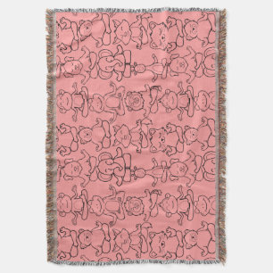 Yoga poses pattern Yoga seamless pattern 17 Throw Blanket