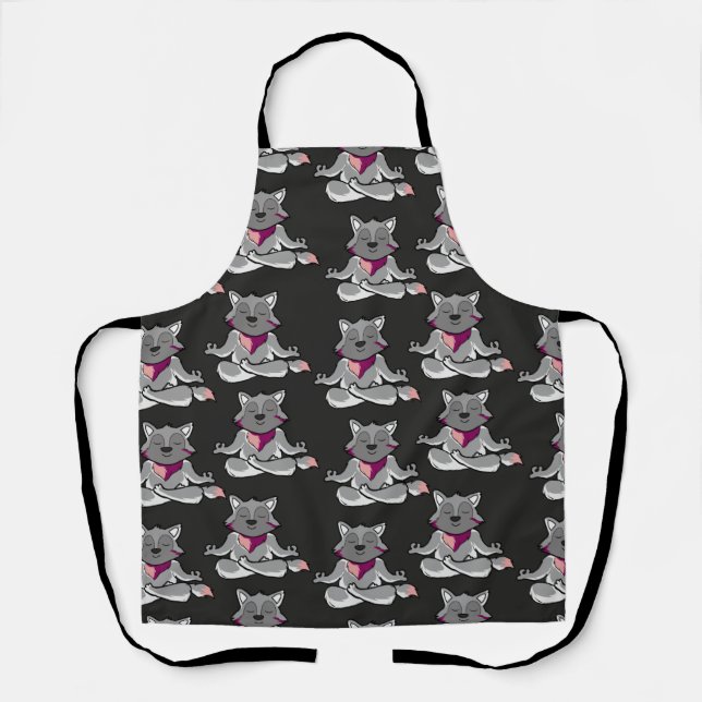 Yoga poses pattern | Yoga seamless pattern 19 Apron (Front)