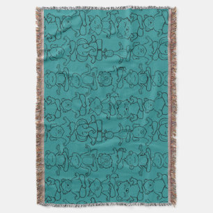 Yoga poses pattern   Yoga seamless pattern 21 Throw Blanket