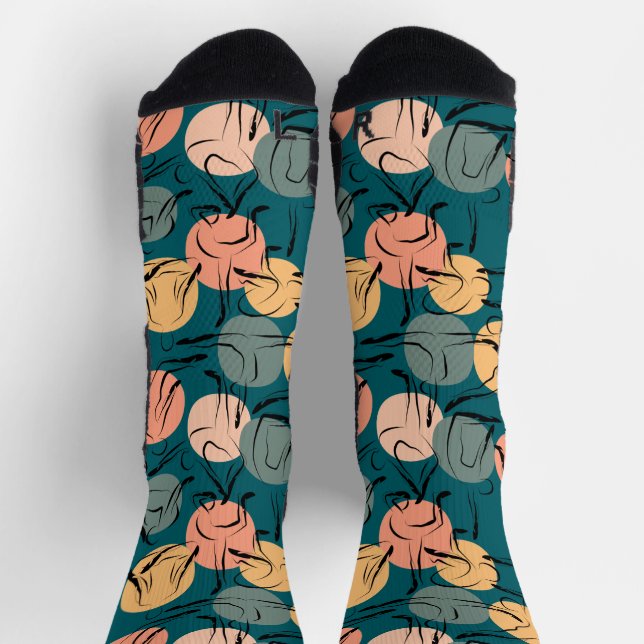 Yoga poses pattern | Yoga seamless pattern 23 Case Socks (Top)