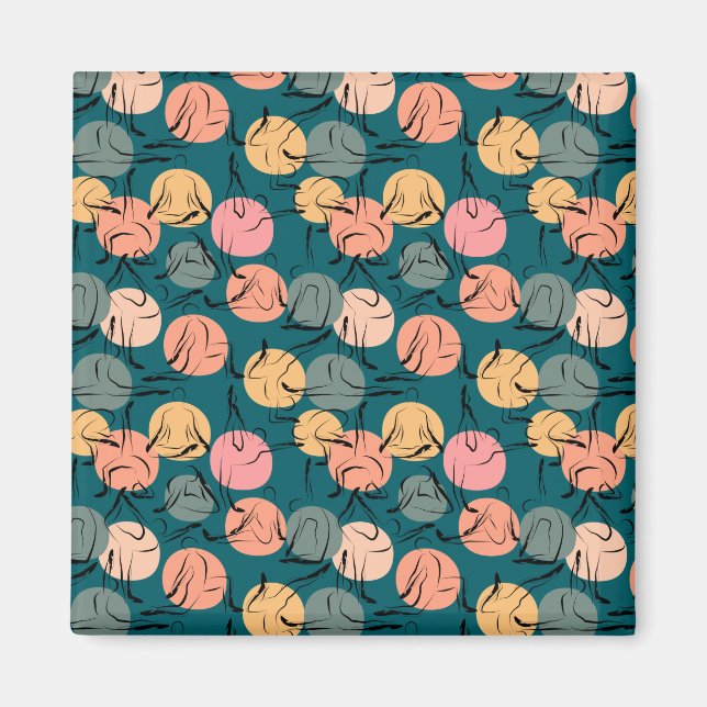 Yoga poses pattern | Yoga seamless pattern 23 Magnet (Front)