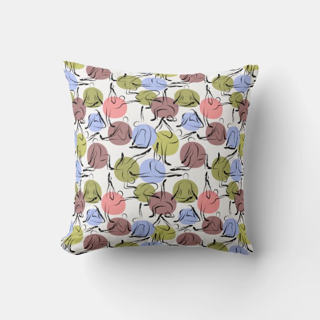 Yoga poses pattern | Yoga seamless pattern 25 Cushion (Front)