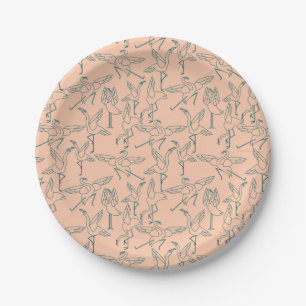 Yoga poses pattern Yoga seamless pattern 29 Paper Plate