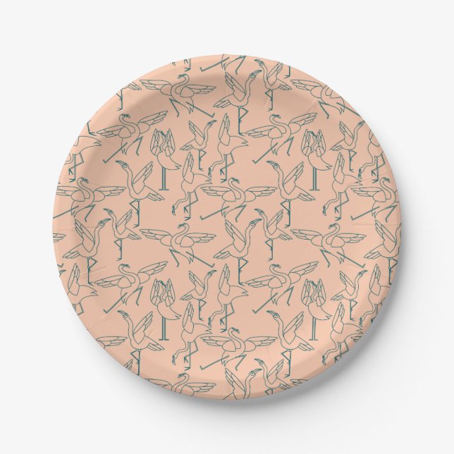 Yoga poses pattern | Yoga seamless pattern 29 Paper Plate (Front)