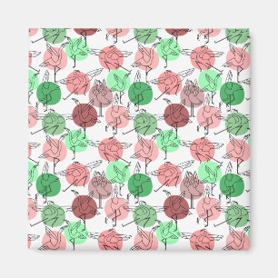 Yoga poses pattern Yoga seamless pattern 30 Magnet