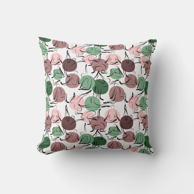 Yoga poses pattern | Yoga seamless pattern 33 Cushion (Front)