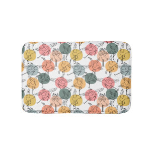 Yoga poses pattern   Yoga seamless pattern 37 Bath Mat