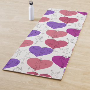 Yoga poses pattern Yoga seamless pattern 3 Mat