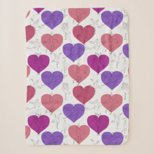 Yoga poses pattern Yoga seamless pattern 3 Sherpa Blanket