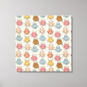 Yoga poses pattern Yoga seamless pattern 42 Canvas Print