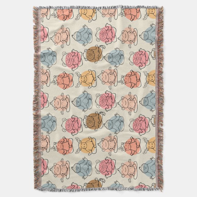 Yoga poses pattern | Yoga seamless pattern 42 Throw Blanket (Front Vertical)