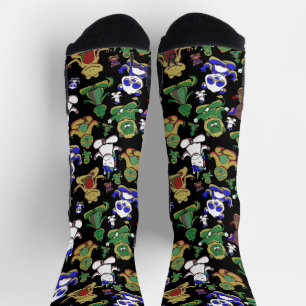 Yoga poses pattern Yoga seamless pattern 45 Tape Socks